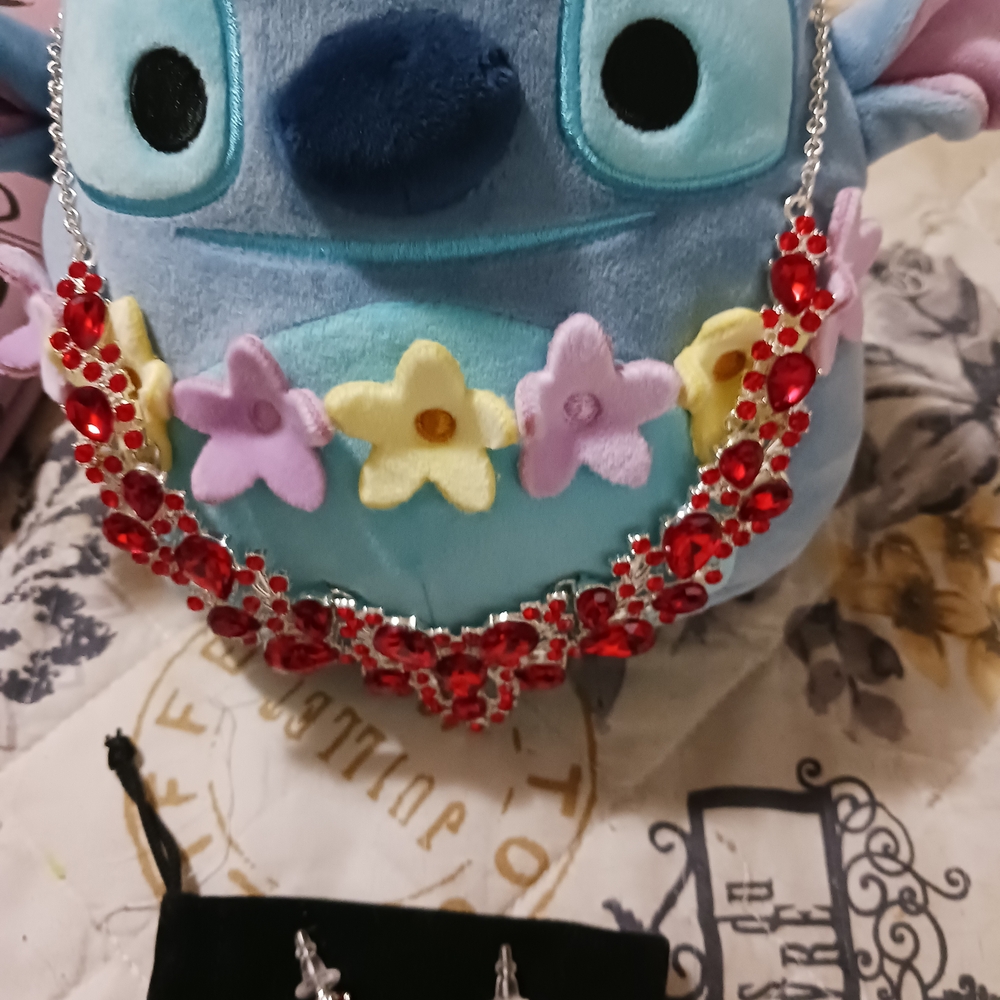 Glamorous Ruby Red And Silver Dangle Earrings,Bra… - image 2